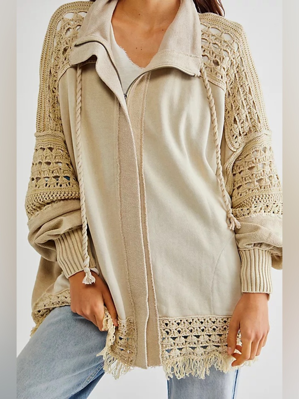 NWT Free People Dune Bug Cardi in Tan size L - Picture 10 of 14